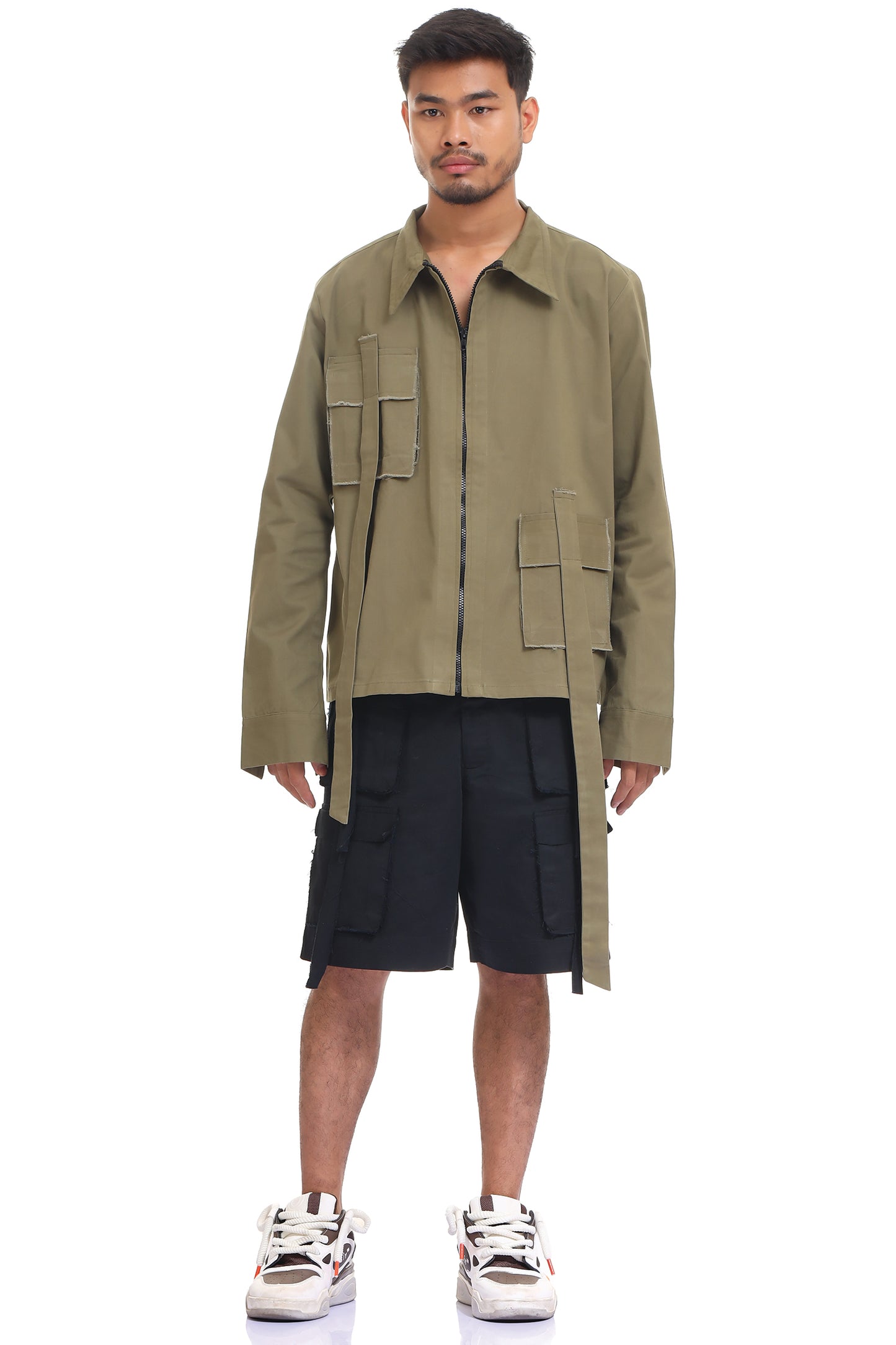 Oversized shirt | Streetwear shirt | mens streetwear | womens streetwear | unisex streetwear | military green shirt | military green oversized shirt | outwear shirt | unisex apparel | indian streetwear | baggy shirt | kokobongo | kokobongo shirt | green shirt | zip shirt | winter fashion | party shirt | comfortable shirt | college fashion | military green shirt | block shirt | shirt with zipper | cotton shirt | 2 pockets shirt 